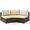 Veranda Catalina Outdoor Wicker Round Sectional Sofa With Sand Cushions; Brown VE1100202